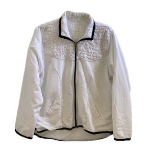 Women's White Zip Jacket Size: Large